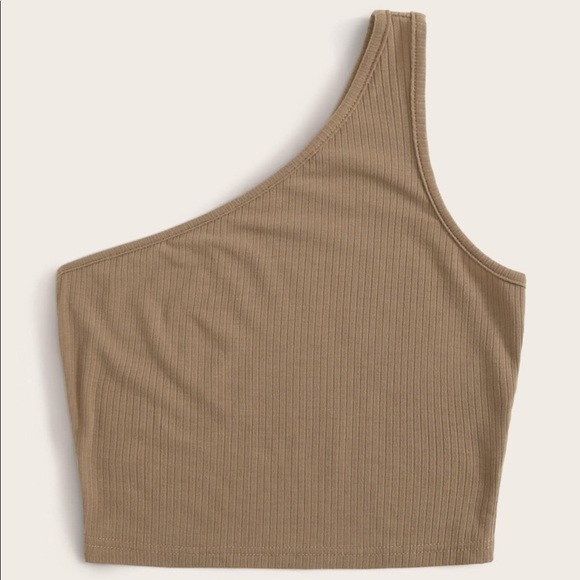Tops - ONE SHOULDER CROP TOP